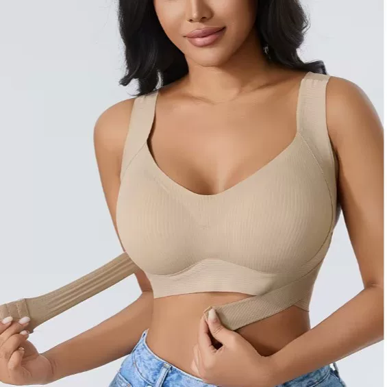 Seamless lingerie women\'s adjustable gathering sports bra corrects posture and shapes 48-hour stock adjustable bra