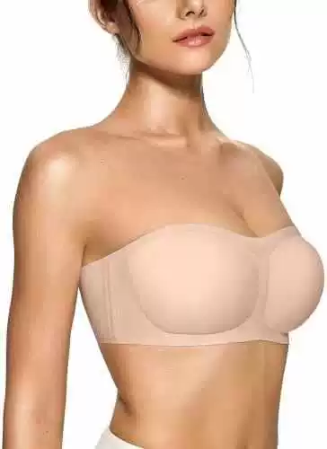 Strapless anti-slip strapless underwear without seams or steel rings, gathering anti-slip invisible wedding dress bra