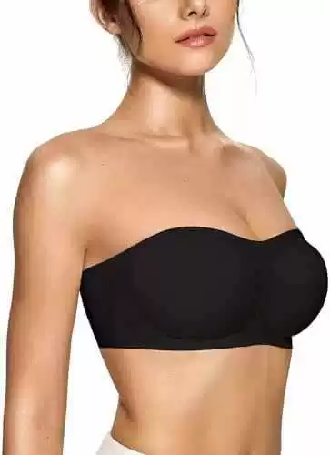 Strapless anti-slip strapless underwear without seams or steel rings, gathering anti-slip invisible wedding dress bra