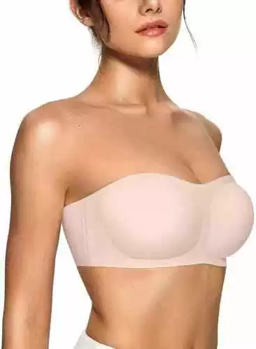 Strapless anti-slip strapless underwear without seams or steel rings, gathering anti-slip invisible wedding dress bra