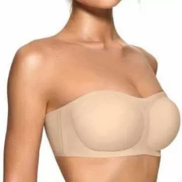 Strapless anti-slip strapless underwear without seams or steel rings, gathering anti-slip invisible wedding dress bra