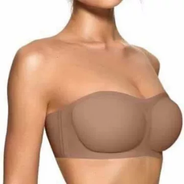 Strapless anti-slip strapless underwear without seams or steel rings, gathering anti-slip invisible wedding dress bra