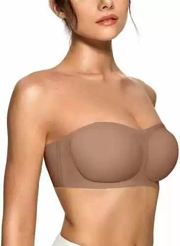 Strapless anti-slip strapless underwear without seams or steel rings, gathering anti-slip invisible wedding dress bra