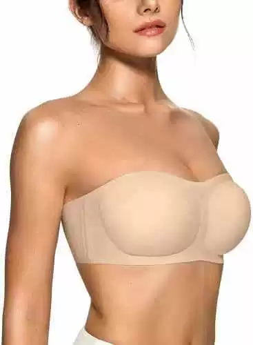 Strapless anti-slip strapless underwear without seams or steel rings, gathering anti-slip invisible wedding dress bra