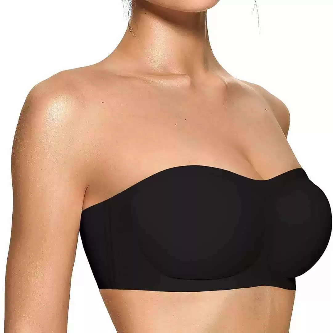 Strapless anti-slip strapless underwear without seams or steel rings, gathering anti-slip invisible wedding dress bra